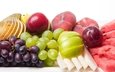 виноград, фрукты, арбуз, яблоко, персик, груша, дыня, слива