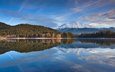 отражение, сша, калифорния, озеро сиския, гора шаста