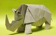 бумага, оригами, носорог