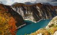 горы, осень, черногория, пивское озеро