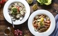 морепродукты, блюда, моллюски, паста