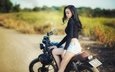 девушка, мотоцикл, азиатка