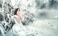 снег, девушка, платье, мороз, холод, замерзла, rozalina yakimenko