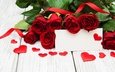 бутоны, розы, романтик, краcный, день святого валентина,  цветы, роз, влюбленная, красные розы, сердечка, valentine`s day