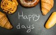 пончики, выпечка, булочки, сдоба, круассаны, бублик, happy days