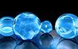 шары, отражение, синий, форма, шарики, сфера, шар, стеклянный шар, абстрактные