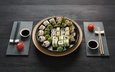 японская еда, палочки, соус, суши, роллы, вассаби, имбирь, набор