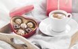 кофе, конфеты, любовь, романтика, завтрак, подарок, шоколад, день святого валентина