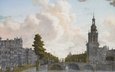 картина, серебро, золото, нидерланды, амстердам, голландия, башня jan roodenpoortstoren в амстердаме, jonas zeuner, роспись по стеклу