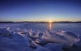 небо, озеро, закат, зима, горизонт, лёд, финляндия, lake karijärvi