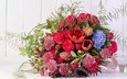 цветы, розы, букет, каллы, гиацинт, амариллис