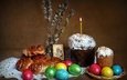 свеча, пасха, яйца, праздник, верба, кулич, булочки, сдоба, православие