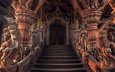 храм, лестница, скульптуры, таиланд, вход, храм истины, паттайя