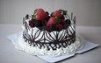 малина, клубника, ягоды, шоколад, сладкое, торт, десерт, ежевика, крем