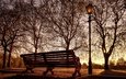 лондон, англия, фонарь, скамья, баттерси парк