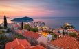 море, панорама, дома, остров, здания, хорватия, дубровник, адриатическое море, adriatic sea