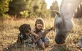 лошадь, природа, гитара, собака, ребенок, мальчик, конь, друзья, agnieszka gulczynska