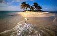 песок, пляж, пальмы, океан, остров