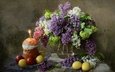 цветы, ветки, весна, букет, свеча, пасха, яйца, праздник, сирень, кулич, крашенки
