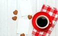 кофе, чашка, сердечки, печенье, день святого валентина