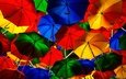 разноцветные, краски, улица, зонт, зонтик