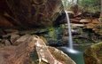 скалы, камни, водопад, сша, кентукки, jackson county park