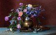 цветы, букет, ваза, натюрморт
