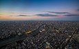 панорама, вид сверху, япония, токио