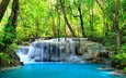природа, лес, водопад, таиланд, kanchanaburi, erawan waterfall, эраван, канчанабури, водопад эраван, erawan falls waterfall