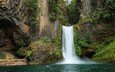 природа, пейзаж, скала, водопад, сша, штат орегон, токети фолс, водопад токети, north umpqua river