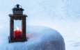 снег, зима, фонарь, свечка, свеча, фонарик, e