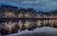 отражение, город, люксембург, бельгия, ларош
