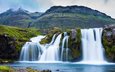 горы, водопад, исландия, grundarfjordur, grjundarfьjordjur, kirkjufoss, грюндарфьёрдюр