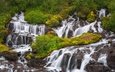 исландия, водопады, каскад, hraunfossar, хрёйнфоссар, водопад хрейнфоссар