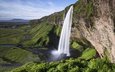 водопад, исландия, сельяландсфосс, водопад сельяландсфосс