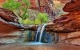 водопад, grand staircase-escalante national monument, coyote gulch, койот ущелье, великая лестница-эскаланте национальный памятник