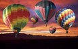 небо, природа, закат, воздушные шары, balloon classic