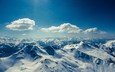 небо, облака, горы, снег, природа, зима, альпы, горные рельефы