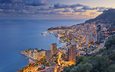 город, небоскребы, лигурийское море, монако