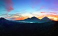 небо, горы, природа, пейзаж, закат солнца, восход солнца, плато, индонезия, бали, кинтамани, горные рельефы