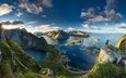 горы, скалы, природа, пейзаж, человек, красота, высота, городок, норвегия, фьорды