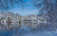 озеро, снег, природа, дерево, зима, пейзаж, парк, сша, штат массачусетс