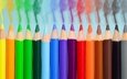 разноцветные, дым, карандаши, спектр, цветные карандаши