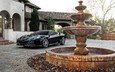 фонтан, автомобиль, феррари, особняк, спорт кар, ferrari f430