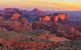 скалы, камни, закат, панорама, каньон, сша, аризона, гранд-каньон, grand canyon national park