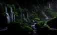 вода, природа, камни, растения, листья, пейзаж, водопад, мох, akihiro shibata