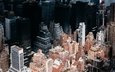 вид сверху, небоскребы, сша, нью-йорк, здания