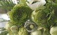 цветы, кольцо, букет, свадьба, праздник, ранункулюс