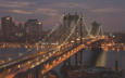 ночь, город, сша, нью-йорк, манхеттен, бруклинский мост