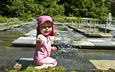 вода, парк, дети, сад, фонтан, ребенок